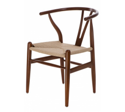 Wicker szék Természetes sötétbarna Wishbone inspirációval