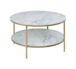 Kerek Alisma dohányzóasztal polccal Mar able/Gold
