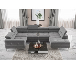 NAROŻNIK ROZKŁADANY TOSCANIA MAX I 170x350x185 CM - lewa , Odcienie szarości