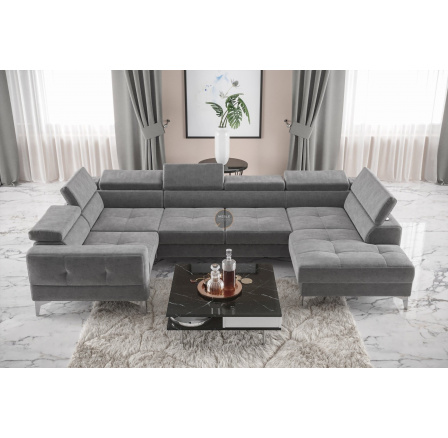 NAROŻNIK ROZKŁADANY TOSCANIA MAX I 170x350x185 CM - lewa , Odcienie szarości NAROŻNIK ROZKŁADANY TOSCANIA MAX I 170x350x185 CM - lewa , Odcienie szarości