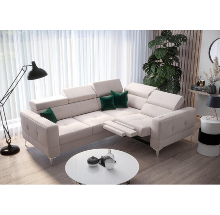 NAROŻNIK TOSCANIA RELAX Z FUNKCJĄ SPANIA 185X250 - Odcienie beżu , prawa NAROŻNIK TOSCANIA RELAX Z FUNKCJĄ SPANIA 185X250 - Odcienie beżu , prawa