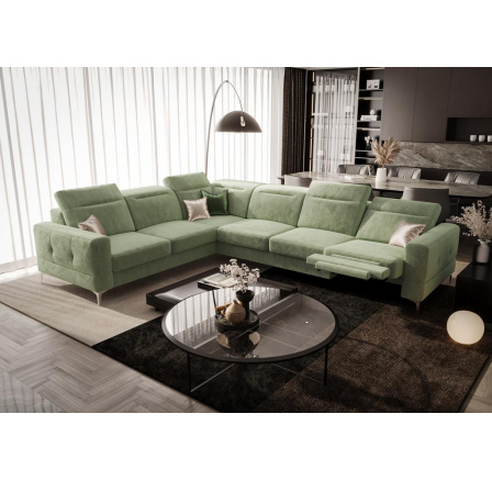 NAROŻNIK Z FUNKCJĄ RELAX MALIBU MAX 320x250 - lewa , Odcienie oliwkowego