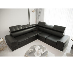 NAROŻNIK ROYAL MAX 286x286 SKÓRA NATURALNA - prawa , Skóra czarna