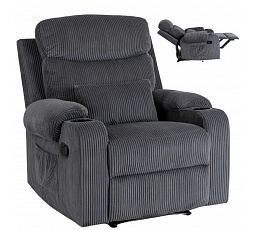 Fotel Rozkładany TORRES Szary Sztruksowy