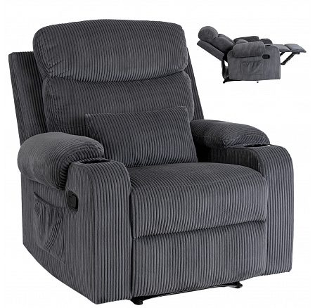 Fotel Rozkładany TORRES Szary Sztruksowy