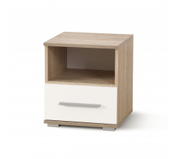 Éjjeliszekrény LIMA SN1, sonoma tölgy/fehér