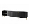 Szafka RTV Vesper 3D 187 cm - czarny / złote nogi