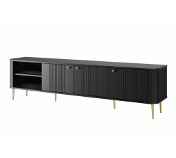 Szafka RTV Vesper 3D 187 cm - czarny / złote nogi