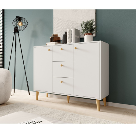 BESA Komód Fehér+Bükk