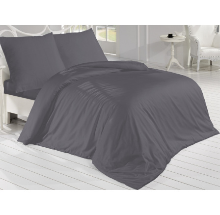 Prodloužené povlečení Satén 140x220, 70x90cm antracitové