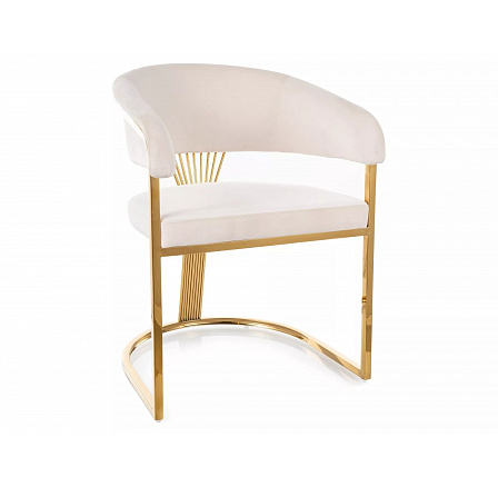 Étkezőszék CROWN VELVET, Világos Bézs Bluvel 22/Arany