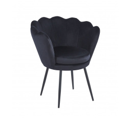 Fekete bársony fotel /fekete lábak/ FR1-FX