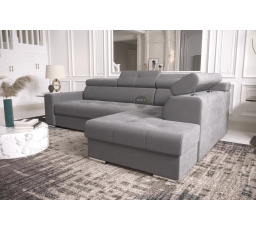 NAROŻNIK Z FUNKCJĄ SPANIA MARGO I 260×185 - prawa , Odcienie szarości