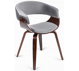 Krzesło GARY Welurowe Szare/Orzech