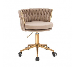 Křeslo kolečkové Glaomur II Béžová/Zlatá