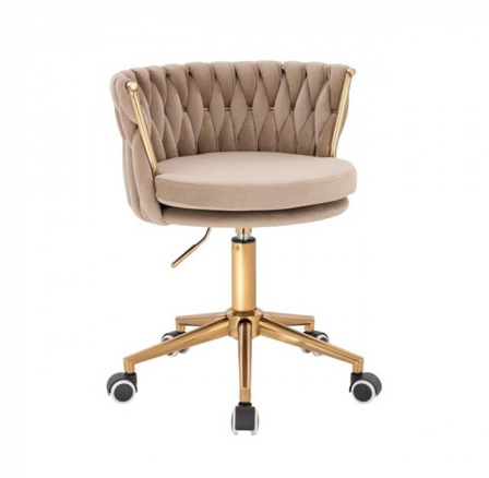Křeslo kolečkové Glaomur II Béžová/Zlatá
