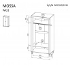 MOSSA MO1 ruhásszekrény, Whisky Tölgy/Fehér Matt