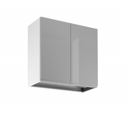 ASPEN G80C konyhai felsőszekrény, fehér fényes/szürke