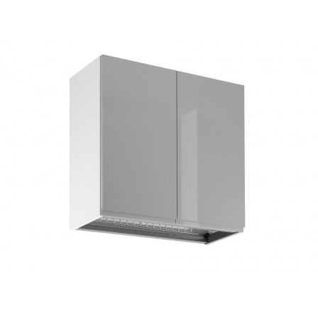 ASPEN G80C konyhai felsőszekrény, fehér fényes/szürke