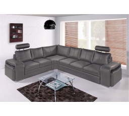 Kožená sedací souprava Endy s rozkladem levá šedá