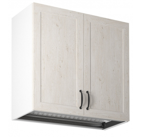 Konyhai felső szekrény ROYAL G80C, Fehér/Északi fenyő