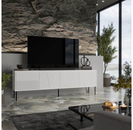 TV komód ABI, fehér matt/fehér matt