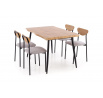 Étkezőasztal szett DICKY, természetes / fekete / szürke