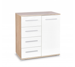 LIMA KM-2 komód, sonoma tölgy/fehér