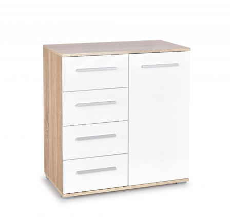 LIMA KM-2 komód, sonoma tölgy/fehér