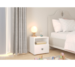 Éjjeliszekrény fiókkal EMI White Handle 2