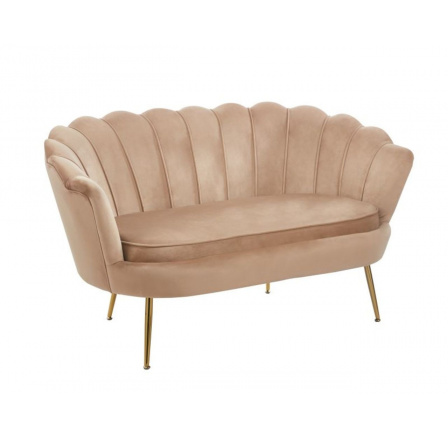 Sofa SF1-FXJG bársonyos cappuccino, arany lábak