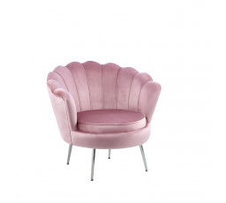 Velvet rózsaszín fotel /ezüst lábak/ LC-032-1