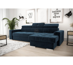 NAROŻNIK Z FUNKCJĄ SPANIA MARGO 160x250 - prawa , Odcienie granatu