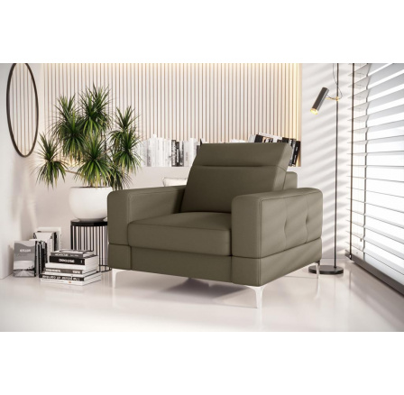 FOTEL MALIBU 104 CM SKÓRA NATURALNA - Skóra oliwkowa