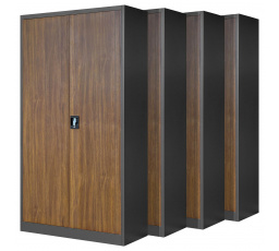 4 db JAN H irodai fém szekrény szett, 900 x 1950 x 400 mm, Eco Design: antracit/dió