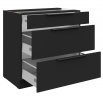 Dolní skřínka SIENA - 80 D 3S BB, Černá mat/Černá mat