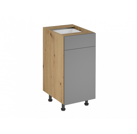 Konyhai alsó szekrény Langen D40S1 P/L, bézs/tölgy artisan