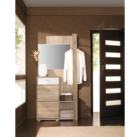 Előszobafal CLIP, Sonoma tölgy/Fehér