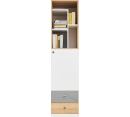 PIXEL PX5 polc, Keksz Tölgy/Fehér Lux/Szürke