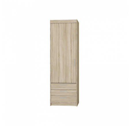 Šatní skříň Enja 1D3S, dub sonoma