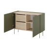 Komoda DESIN 120 2D2SZ, Olivová/Dub nagano