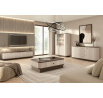 VESPER RTV 187 4D - cashmere mdf / orzech / czarne uchwyty / cokół
