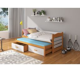 Kétszemélyes ágy matracokkal TIARRO 200x90 Alder+Gray