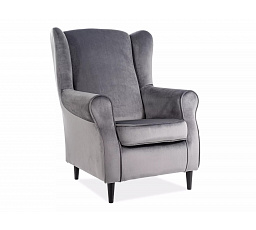 BARON Velvet fotel, szürke Bluvel 14/wenge