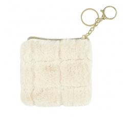 Krém színű szőrös táska