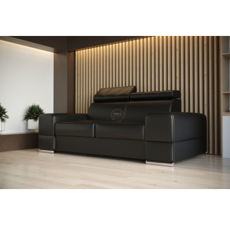 SOFA SKÓRZANA ROYAL II 225 CM - Skóra czarna
