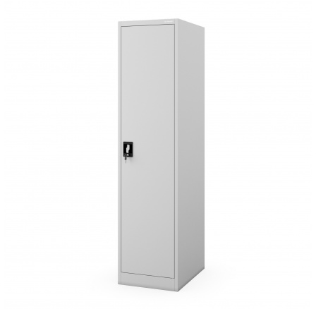 Keskeny fém zárható szekrény polcokkal ALEX, 450 x 1850 x 600 mm, Szürke