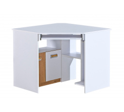 Sarok íróasztal LORENTO L11, Briliáns Fehér/Tölgy Nash