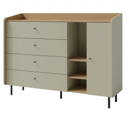 ALESSIO AE 7 komód, Eukaliptusz/Baltic Dune Tölgy