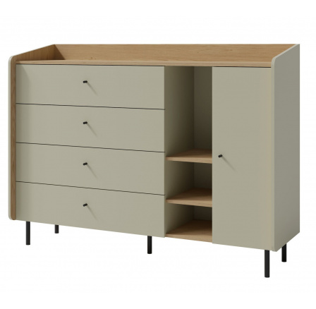 ALESSIO AE 7 komód, Eukaliptusz/Baltic Dune Tölgy